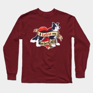 I Love My Border Collie - Blue Long Sleeve T-Shirt